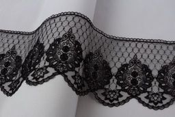 Кружево Gamma сетка 155 мм GKM-15503 в пакете 10 м 0.2 Турция TL002BL черный