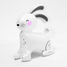 Цена за 5 шт. Шар фольгированный 35 Белый заяц