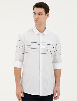 Lacivert Slim Fit Uzun Kollu G_mlek