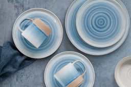 Тарелка закусочная, 21 см, керамика, голубая, Спираль, Azurro - Home & Style фото 3