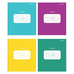 Комплект тетрадей 12 л. косая линия ОДНОТОННЫЕ мелованный картон, ВД-лак, 20 шт