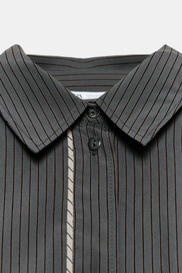 CONTRAST STRIPED VISCOSE BLEND SHIRT - Zara фото 11