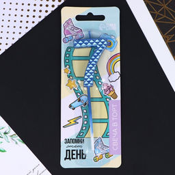 Цена за 2 шт. Свеча для торта, цифра «7», синяя, 4×13 см