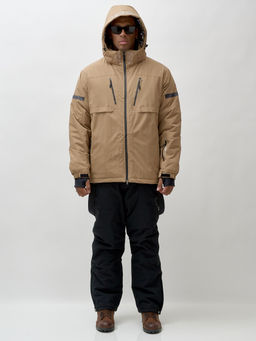 Горнолыжный костюм мужской зимний бежевого цвета 3710B - Leifensh фото 11