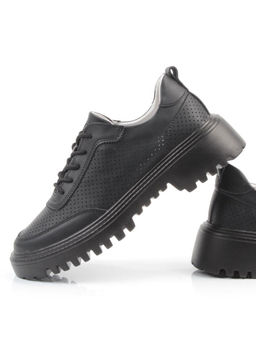 03-YH329-3 BLACK Полуботинки женские (натуральная кожа)