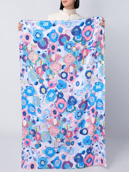 Большой, мягкий, тонкий и очень нежный двусторонний палантин с рисунком - Tantino фото 3