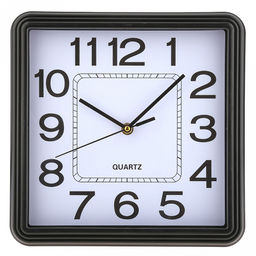 Часы настенные Сигнум 23,5х23,5х4,5см (26,8х26,8см), мягкий ход, циферблат белый; цифры крупные арабские, черный; корпус пластик, черный; в коробке (Китай)