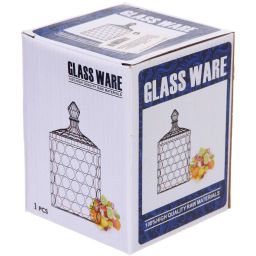 Сахарница стеклянная 350мл "Сладкая мечта" перо павлина