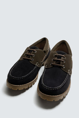 CONTRAST LEATHER DECK SHOES - Zara фото 2