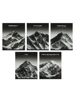 Комплект тетрадей 5 штук, 48 листов в клетку Calligrata «Горы», 5 видов