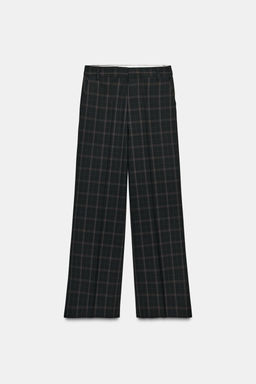 HIGH-WAIST CHECKED TROUSERS - Zara фото 8