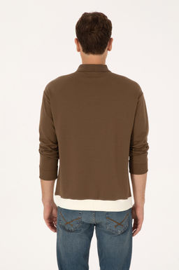 Erkek Comfort Fit Yar_m Fermuarl_ Haki Sweatshirt - U.s. polo assn фото 5