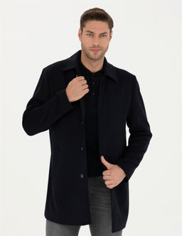 Lacivert Y_n Kar___ml_ Slim Fit Ka_e Kaban - Pierre cardin фото 3