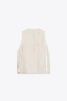 SHIMMER-EFFECT RUFFLED TOP - Zara фото 5