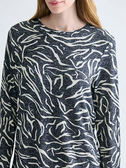 Bisiklet Yaka Desenli Bluz