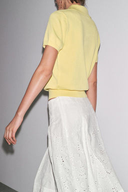 SHORT SLEEVE KNIT POLO TOP - Zara фото 8