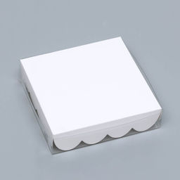 Цена за 10 шт. Коробка для печенья, белая, 12×12×3 см