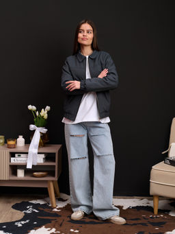 Бомбер женский "Браун" серый