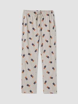 Regular Fit Bask?l? Erkek Pijama Alt?