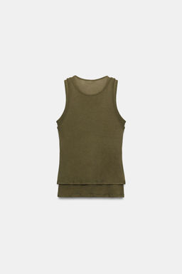 CAMISETA EFECTO DOBLE MANGA SISA / Khaki - Zara фото 5