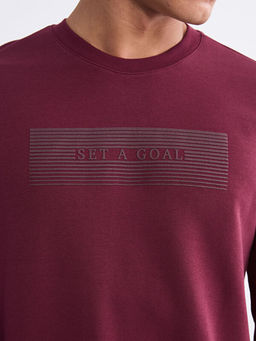 Bisiklet Yaka Bask?l? Erkek Sweatshirt