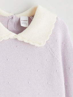 Bebe Yaka K?z ?ocuk Triko Kazak ve Pantolon 2li