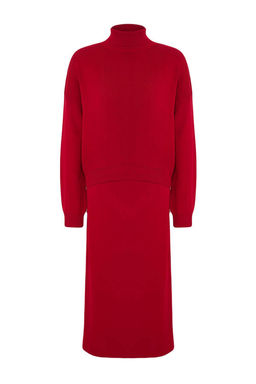 Kahverengi Bal?kc? Yaka Etekli Triko Alt-Ust Tak?m TWOAW24AU00035 - Trendyolmilla фото 13