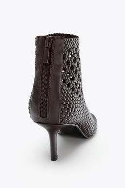 BRAIDED HEELED ANKLE BOOTS - Zara фото 6