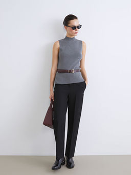 D?z Pa?a Kad?n Kuma? Pantolon