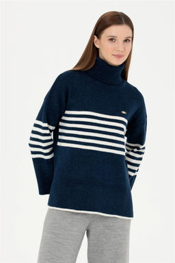 Женский темно-синий свитер