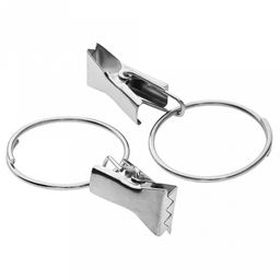 Кольцо для штор с зажимом д28мм, металл, набор 25шт (Россия)