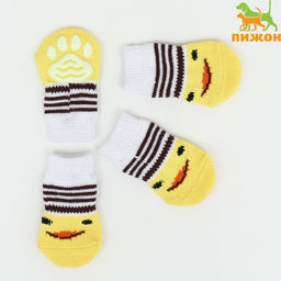Носки нескользящие, размер L (3,5/5 * 9 см), набор 4 шт, цыпленок - Пижон фото 2