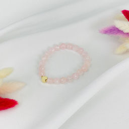 Браслет из Розового кварца со вставкой сердце - Радуга самоцветов фото 3