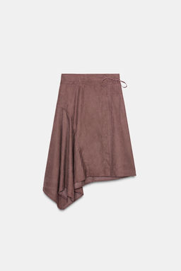 WASHED-EFFECT ASYMMETRIC SARONG SKIRT - Zara фото 5