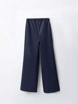 Брюки женские из экокожи синие с высокой посадкой - Mark formelle фото 4