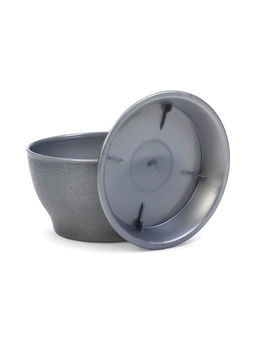 Цена за 3 шт. Горшок для цветов «Фиалочка», 500 мл, d=12.5 см, h=7 см, пластиковый, серый