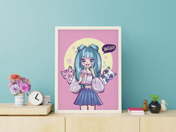 ФРЕЯ PKZ/PM-030 Набор для раскрашивания по номерам (на картоне) 40 х 30 см Девочка в стиле аниме