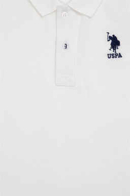 Белая футболка с воротником-поло для мальчика - U.s. polo assn фото 3