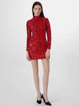 Платье Mark Formelle x Ольга Бузова новогоднее красное с пайетками  фото 3