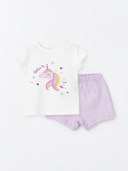 Bisiklet Yaka K?z Bebek ?ortlu Pijama Tak?m?