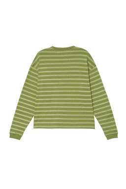CAMISETA RAYAS BOLSILLO BORDADOS / Verdes