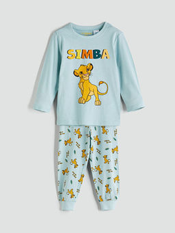 Bisiklet Yaka Simba Bask?l? Erkek ?ocuk Pijama Tak?m?