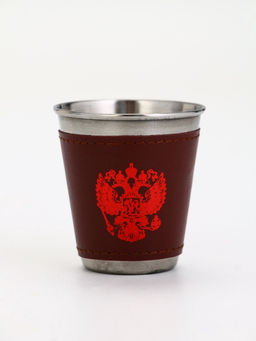 Стопки в чехле Герб, нержавеющая сталь, набор 6 шт. ? 75 мл