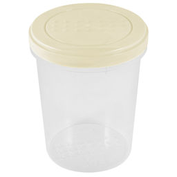 Банка пластмассовая "Asti" 1л, д11,5см, h14,7см, с завинчивающейся крышкой, светло-бежевый (Россия)