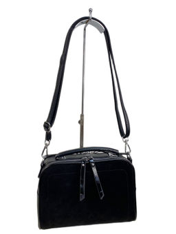 Женская сумка из искусственной кожи и замши, цвет черный