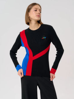 Джемпер женский 12421-53012 black/red/blue