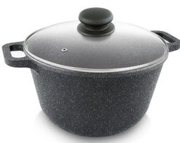 Казан со стеклянной крышкой Каменная Чёрный гранит, 5л