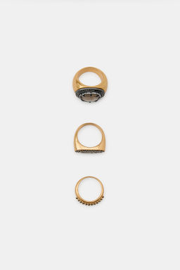 PACK OF 3 STONE AND SHIMMER RINGS - Zara фото 2