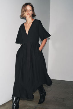 ZW COLLECTION V-NECK MIDI DRESS