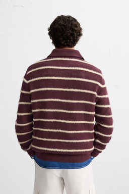 TEXTURED STRIPED KNIT POLO SWEATER - Zara фото 11